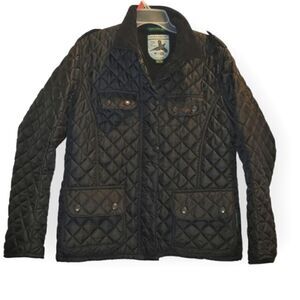 Over Under England Puffer Quilted Field Gaming Jacket Coat XL Black